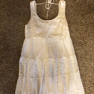 Lace panel flowy summer dress